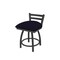 Holland Bar Stool Co 18" Low Back Swivel Vanity Stool, Pewter Finish, Canter Twilight Seat 41118PW002 - alternate 1